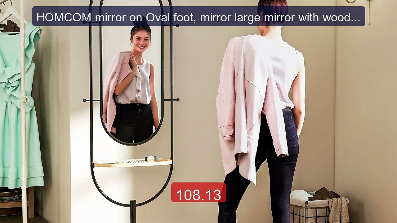 HOMCOM mirror on Oval foot, mirror large mirror with wooden tray, ... -- Best Deal 2026 | Shop Now!