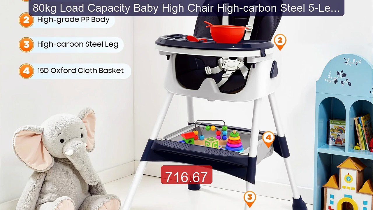 80kg Load Capacity Baby High Chair High-carbon...