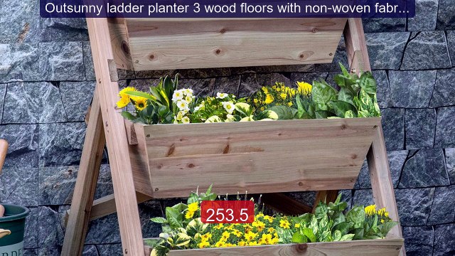 Outsunny ladder planter 3 wood floors with non-woven fabric 71x61x7... Top Rated 2026 | Buy Now!