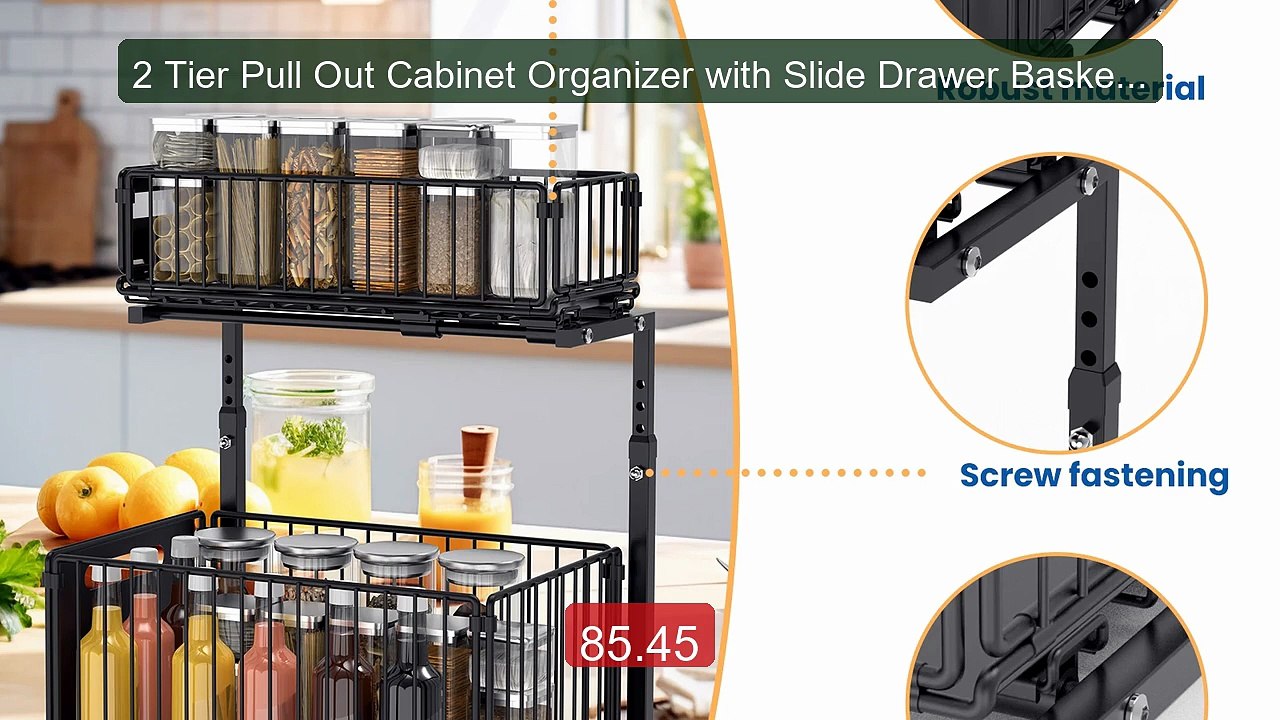 2 Tier Pull Out Cabinet Organizer with Slide Drawer Basket Adjusta... -- Best Deal 2026 | Shop Now!