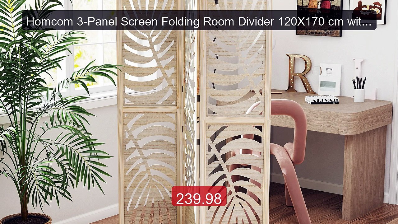 Homcom 3-Panel Screen Folding Room Divider 120X...