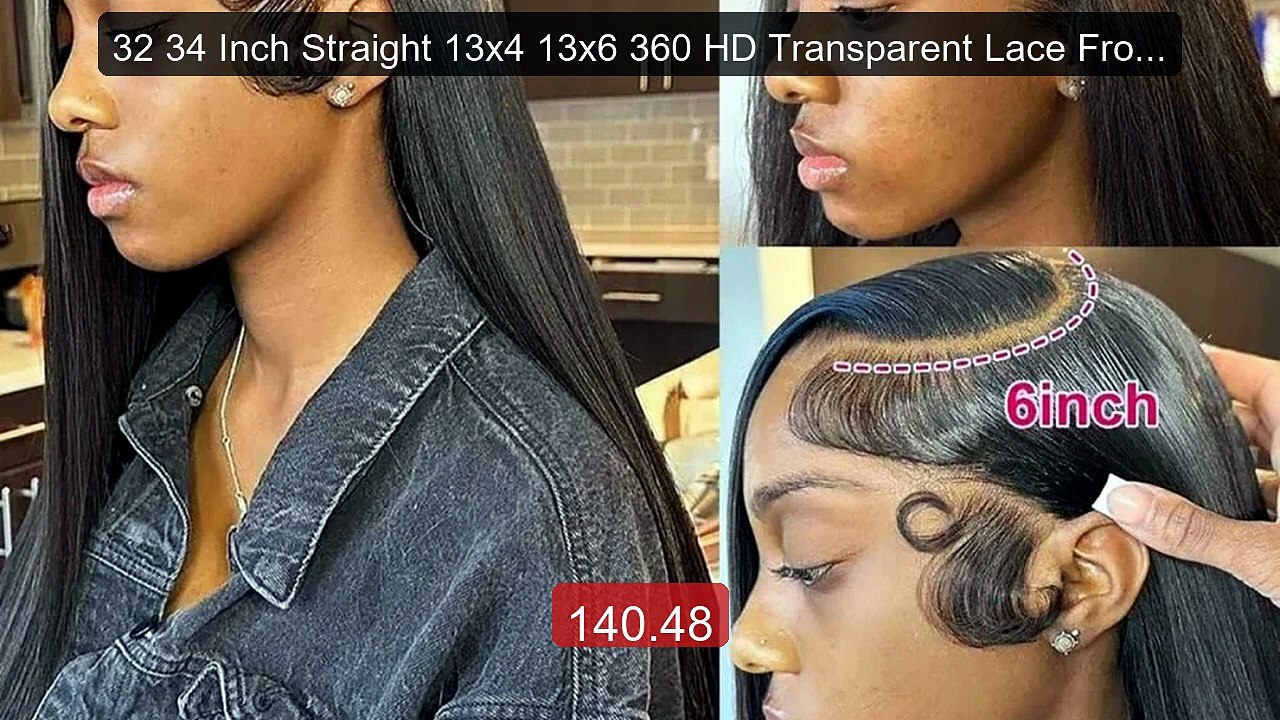 32 34 Inch Straight 13x4 13x6 360 HD Transparent Lace Front Wi... -- Best Buy 2026 | Great Quality!