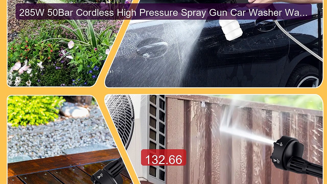 285W 50Bar Cordless High Pressure Spray Gun Car Washer Washin... -- Amazing Value 2026 | Must Have!