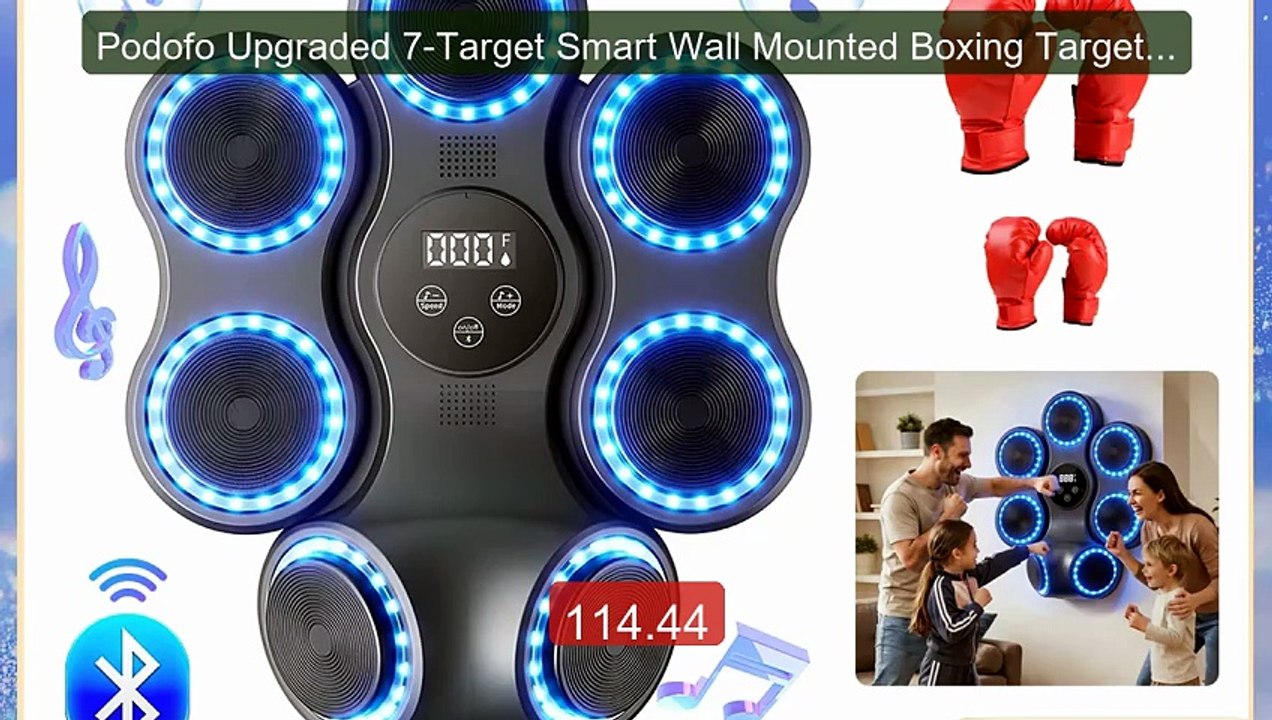 Podofo Upgraded 7-Target Smart Wall Mounted Boxing Target 9 Sp... -- Best Buy 2026 | Great Quality!
