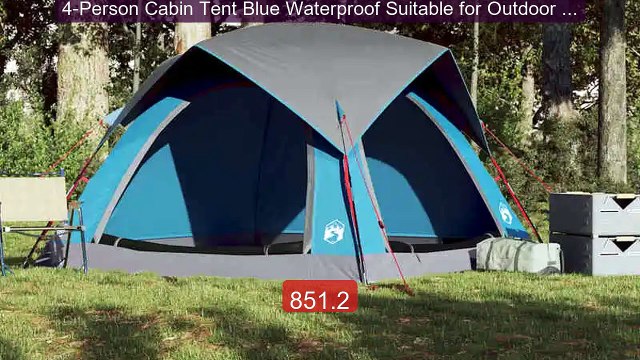 4-Person Cabin Tent Blue Waterproof Suitable for Outdoor Camping Best Deal 2026 | Shop Now!