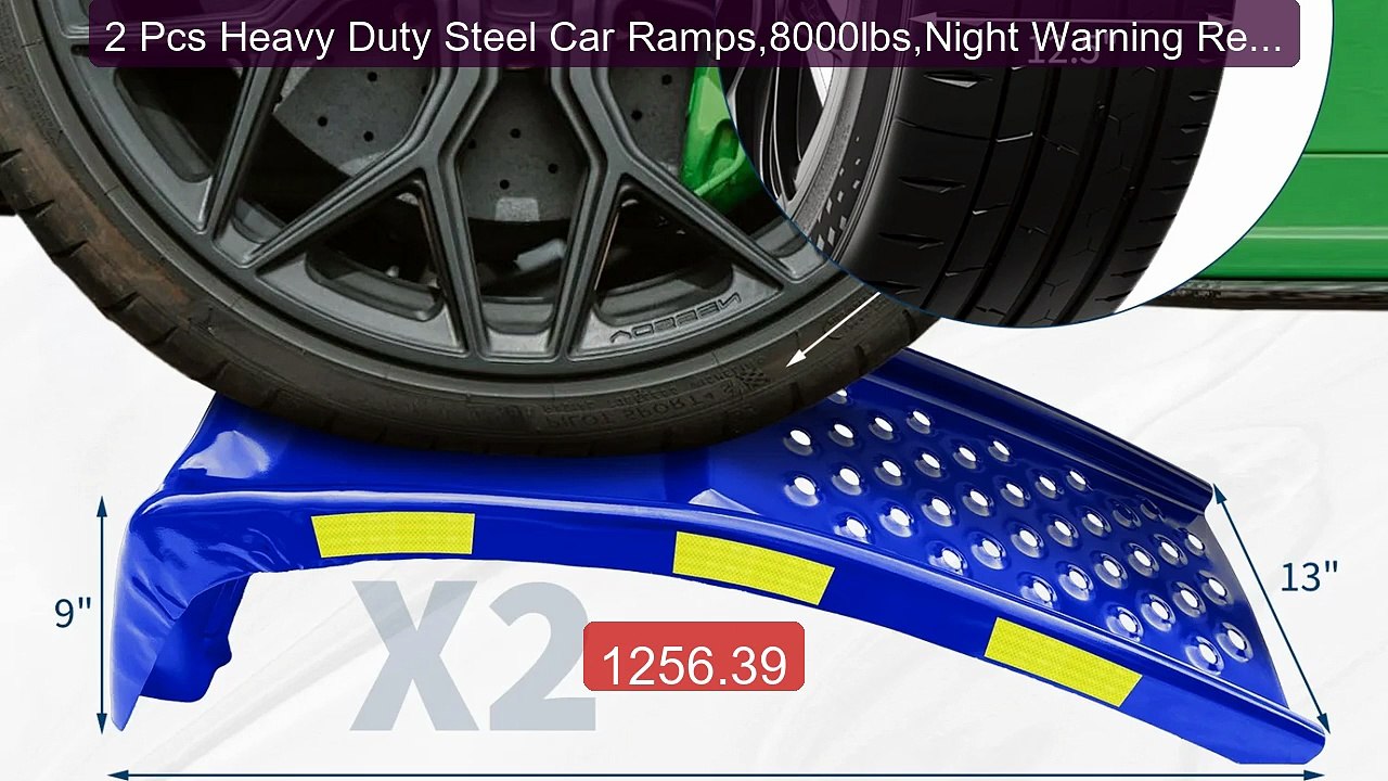 2 Pcs Heavy Duty Steel Car Ramps,8000lbs,Night Warning Reflect... -- Best Buy 2026 | Great Quality!