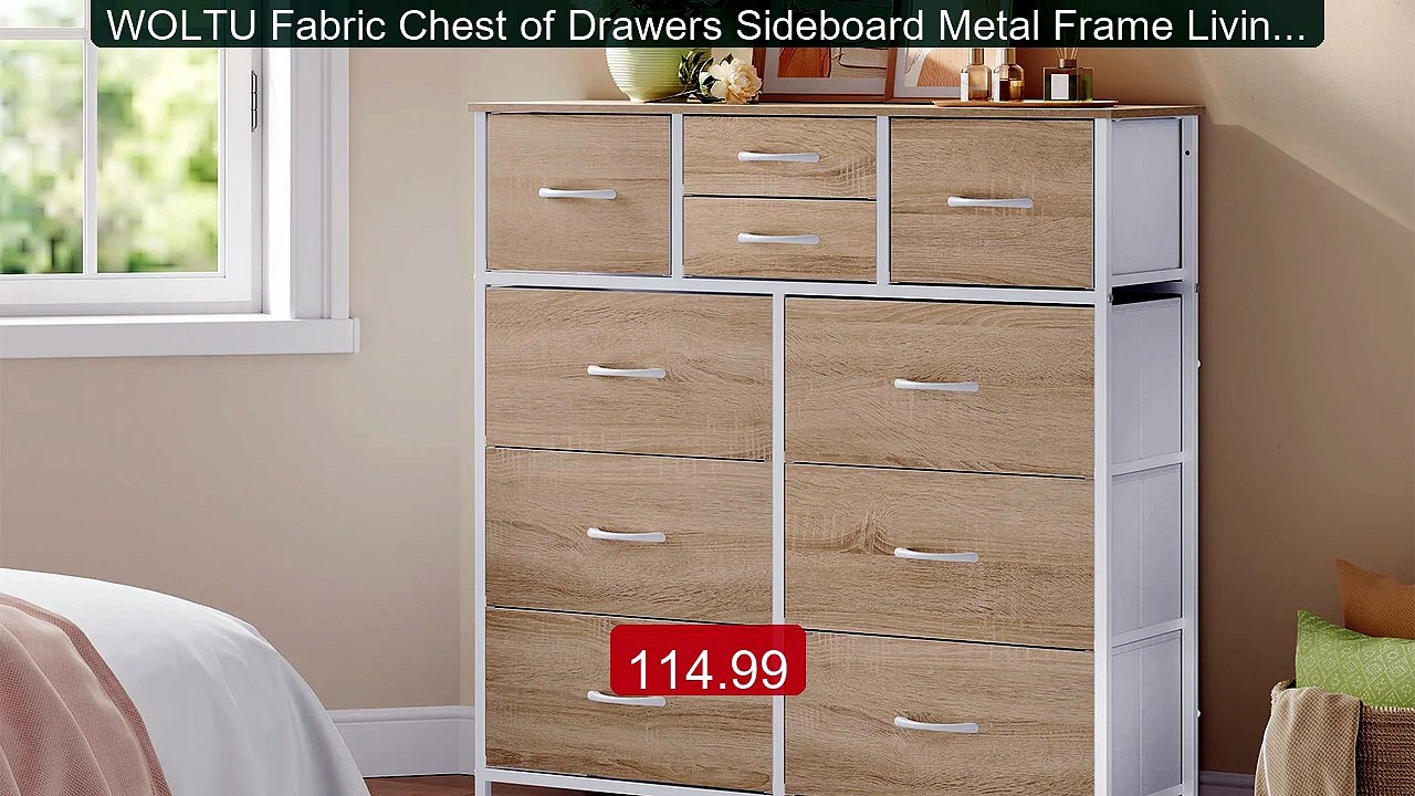 WOLTU Fabric Chest of Drawers Sideboard Metal Frame Living Ro... -- Amazing Value 2026 | Must Have!