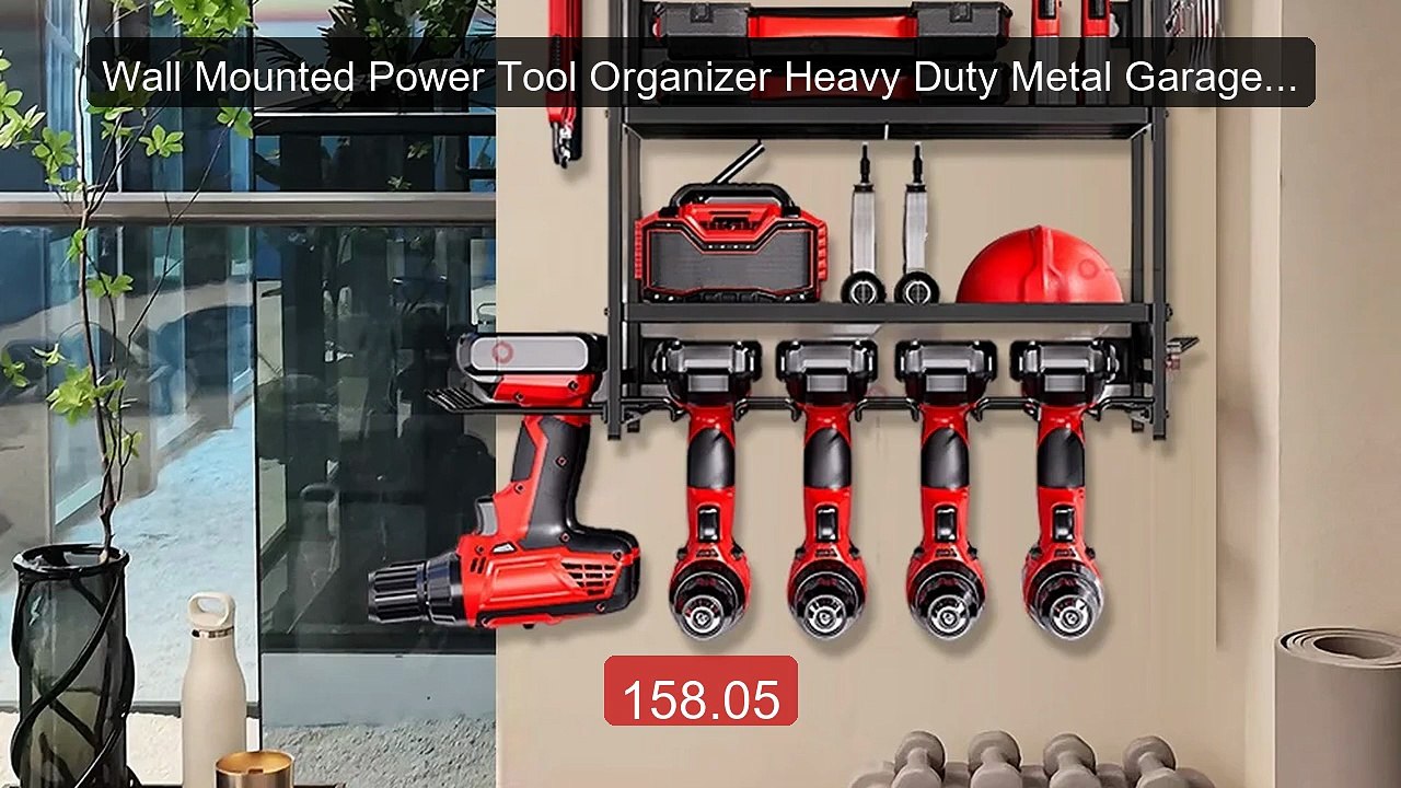 Wall Mounted Power Tool Organizer Heavy Duty Me...