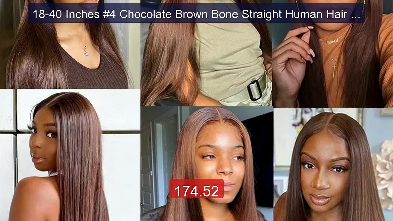 18-40 Inches #4 Chocolate Brown Bone Straight Human Hair Wig 13x4 ... -- Best Deal 2026 | Shop Now!