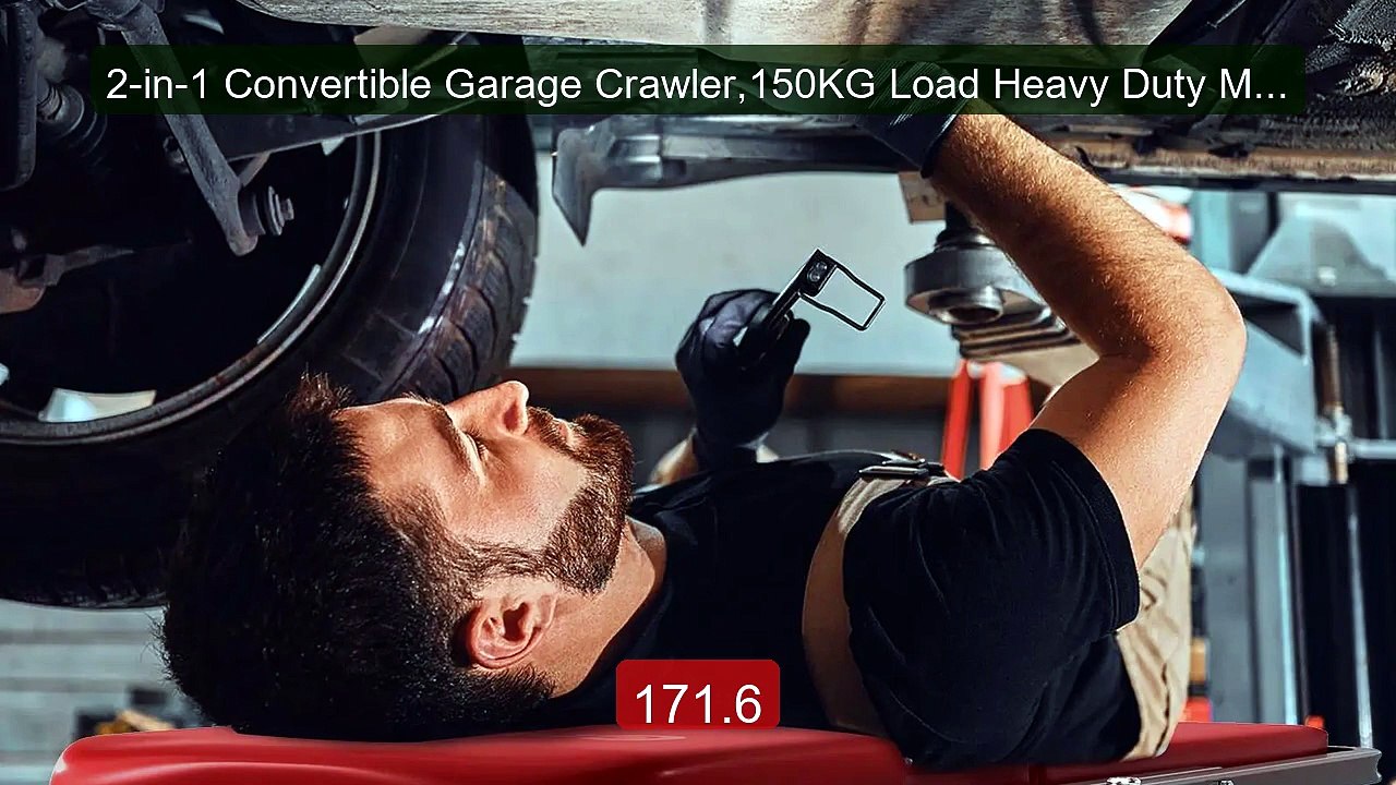 2-in-1 Convertible Garage Crawler,150KG Load Heavy Duty Met... -- Top Pick 2026 | Unbeatable Price!