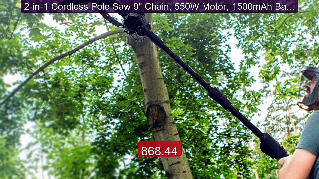 2-in-1 Cordless Pole Saw 9" Chain, 550W Motor, 1500mAh Battery, Ad... -- Best Deal 2026 | Shop Now!