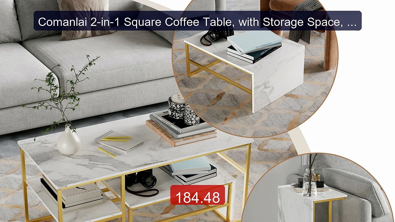 Comanlai 2-in-1 Square Coffee Table, with Storage Space, Side ... -- Hot Deal 2026 | Limited Offer!