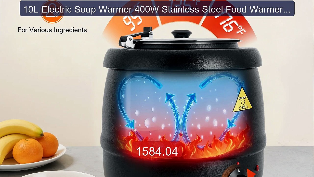 10L Electric Soup Warmer 400W Stainless Steel Food Warmer with... -- Best Buy 2026 | Great Quality!