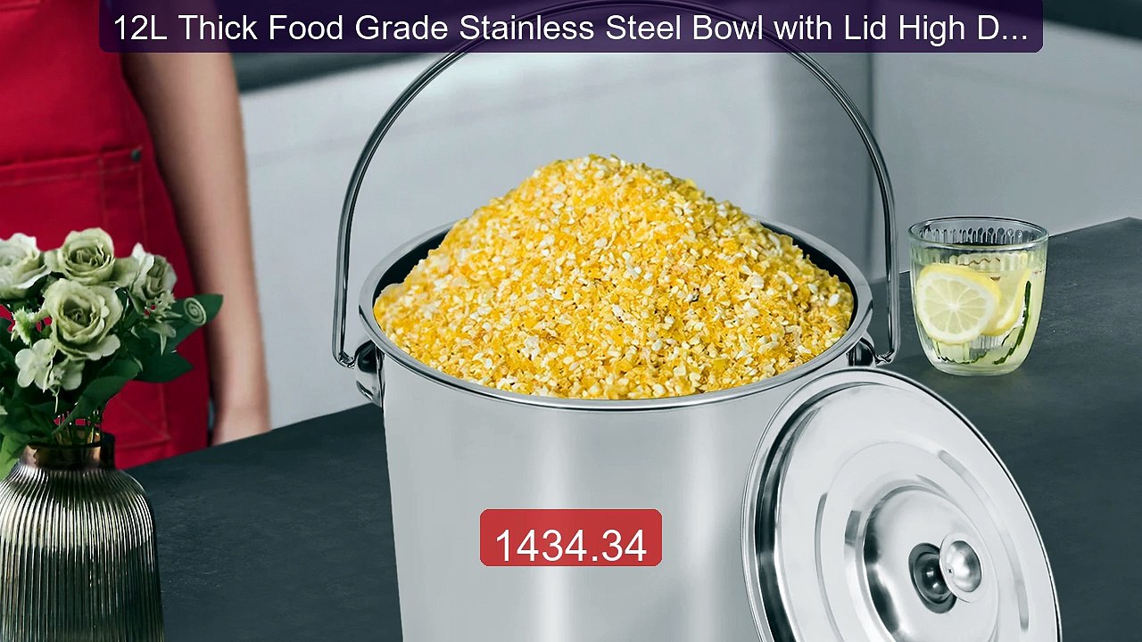 12L Thick Food Grade Stainless Steel Bowl with Lid High Durabi... -- Hot Deal 2026 | Limited Offer!
