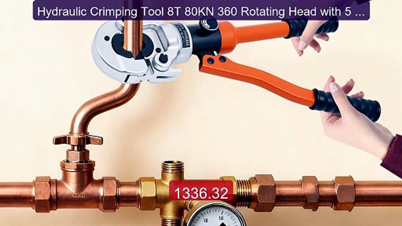 Hydraulic Crimping Tool 8T 80KN 360 Rotating Head with 5 Dies ... -- Best Buy 2026 | Great Quality!