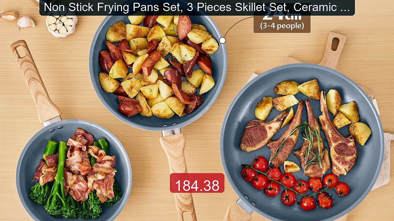 Non Stick Frying Pans Set, 3 Pieces Skillet Set, Ceramic Frying Pan... -- Top Rated 2026 | Buy Now!