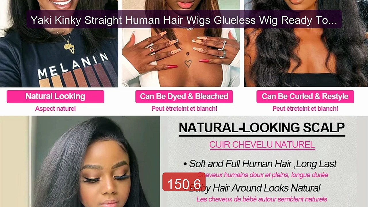 Yaki Kinky Straight Human Hair Wigs Glueless Wig Ready To W... -- Top Pick 2026 | Unbeatable Price!
