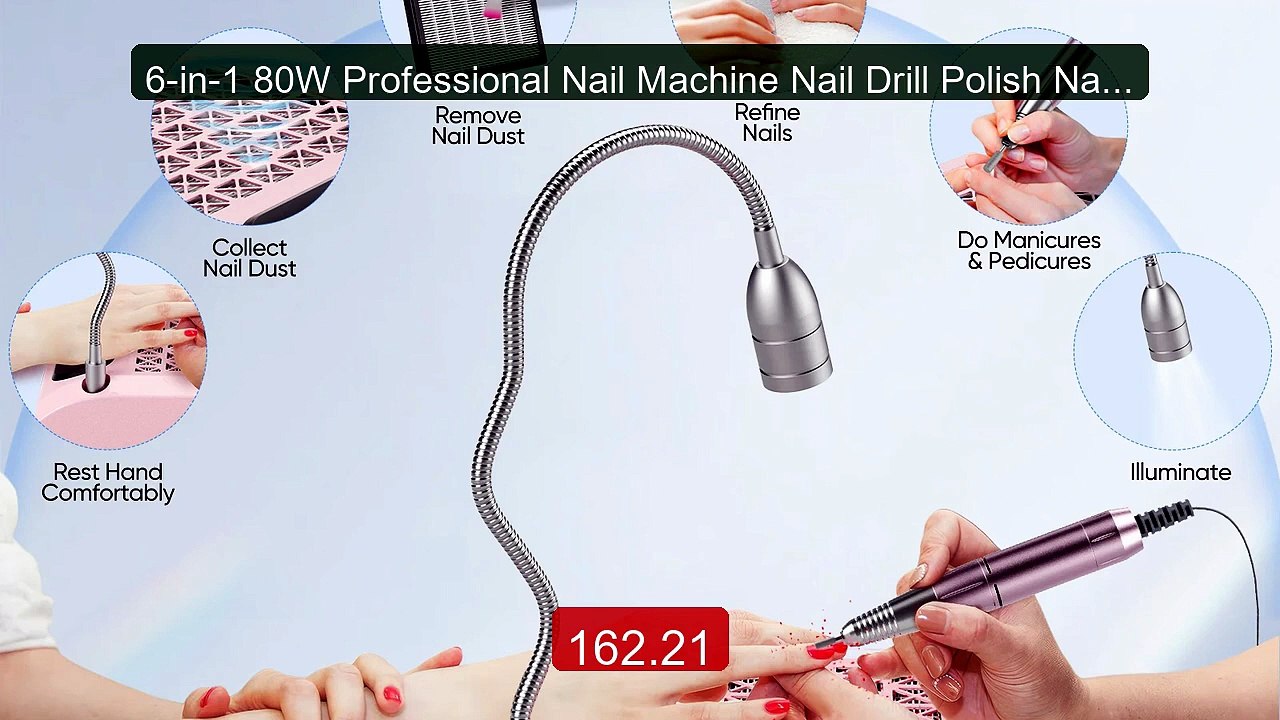 6-in-1 80W Professional Nail Machine Nail Drill Polish Nails D... -- Best Buy 2026 | Great Quality!