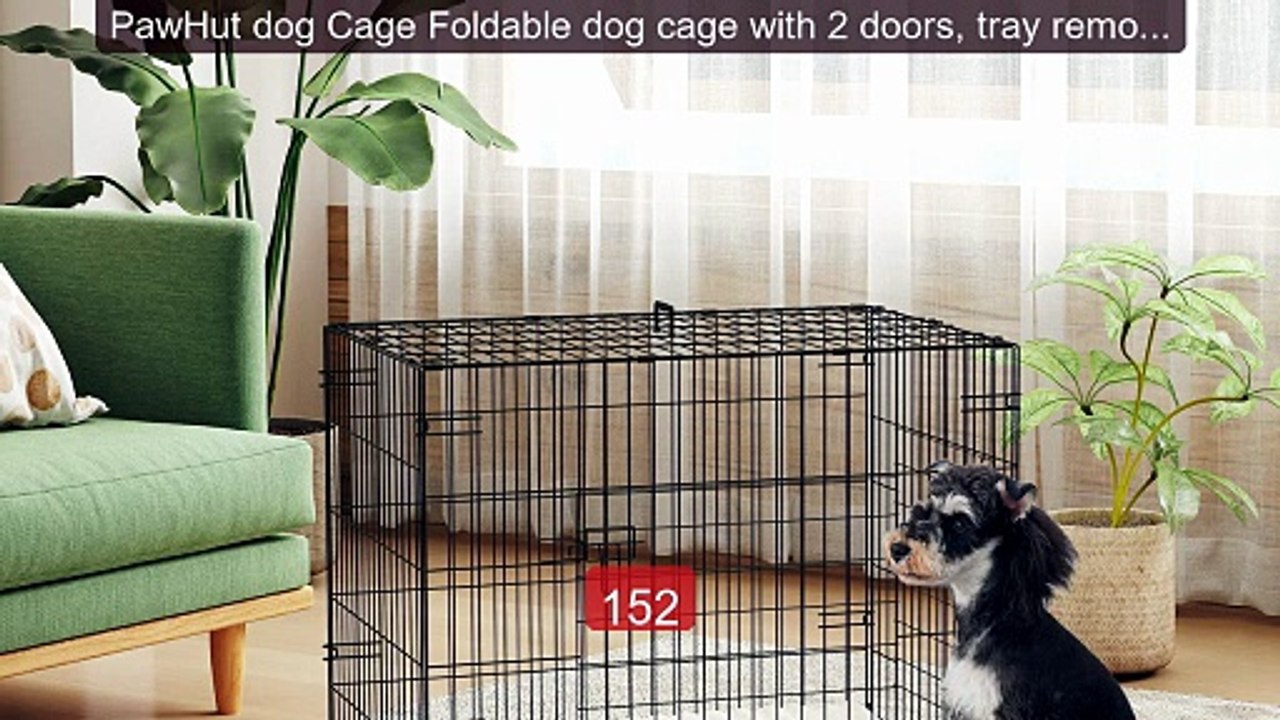PawHut dog Cage Foldable dog cage with 2 doors, tray remova... -- Top Pick 2026 | Unbeatable Price!