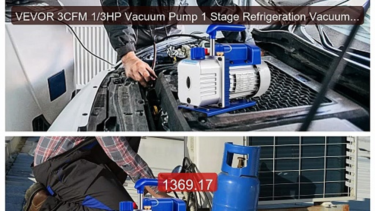 VEVOR 3CFM 1/3HP Vacuum Pump 1 Stage Refrigeration Vacuum C... -- Top Pick 2026 | Unbeatable Price!