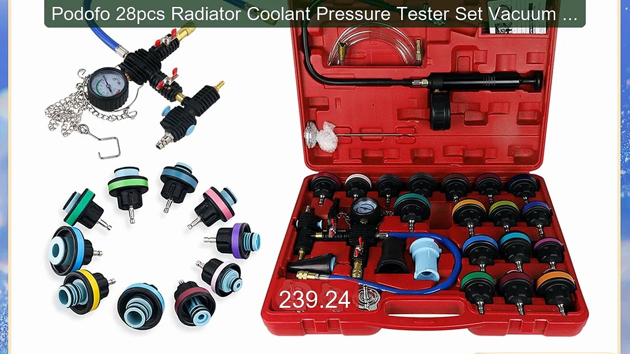 Podofo 28pcs Radiator Coolant Pressure Tester Set Vacuum Type... -- Amazing Value 2026 | Must Have!