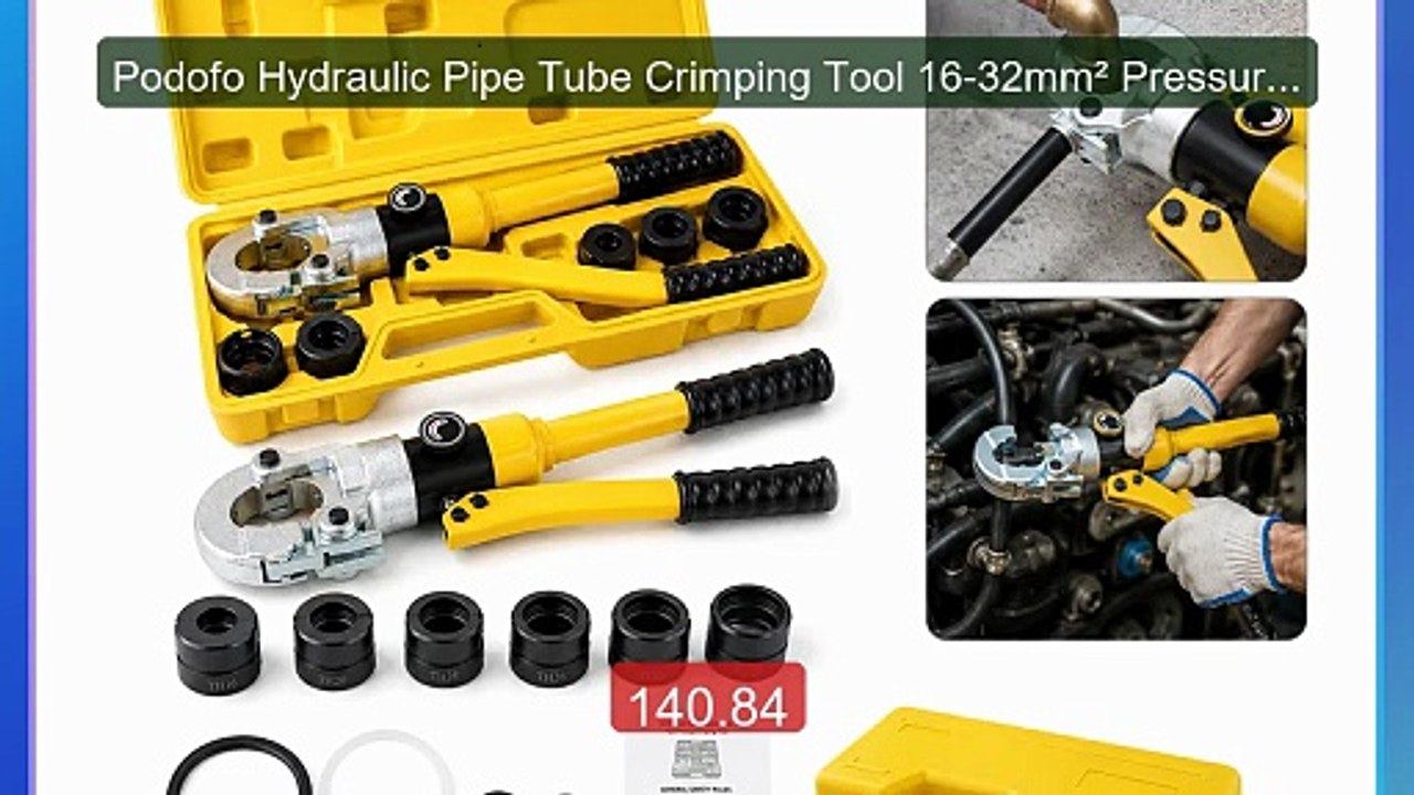 Podofo Hydraulic Pipe Tube Crimping Tool 16-32mm² Pressure Pi... -- Amazing Value 2026 | Must Have!