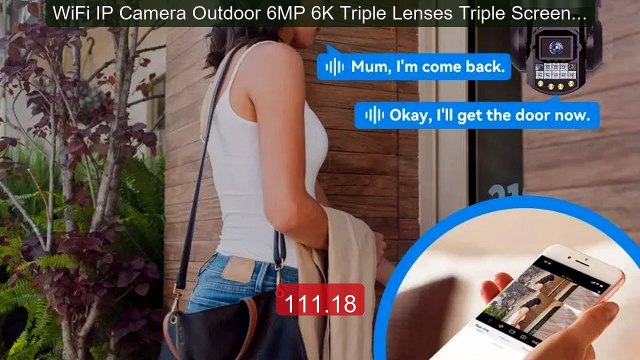 WiFi IP Camera Outdoor 6MP 6K Triple Lenses Triple Screens Se... Amazing Value 2026 | Must Have!