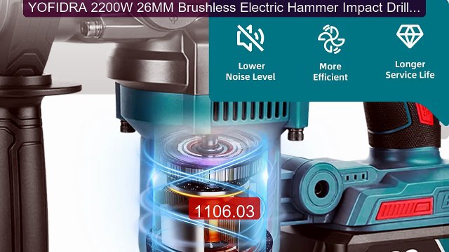YOFIDRA 2200W 26MM Brushless Electric Hammer Impact Drill Mult... Hot Deal 2026 | Limited Offer!