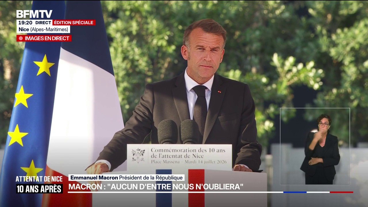 Attentat du 14-Juillet: 10 ans après, Emmanuel Macron rend hommage aux policiers, aux pompiers et au personnel de santé