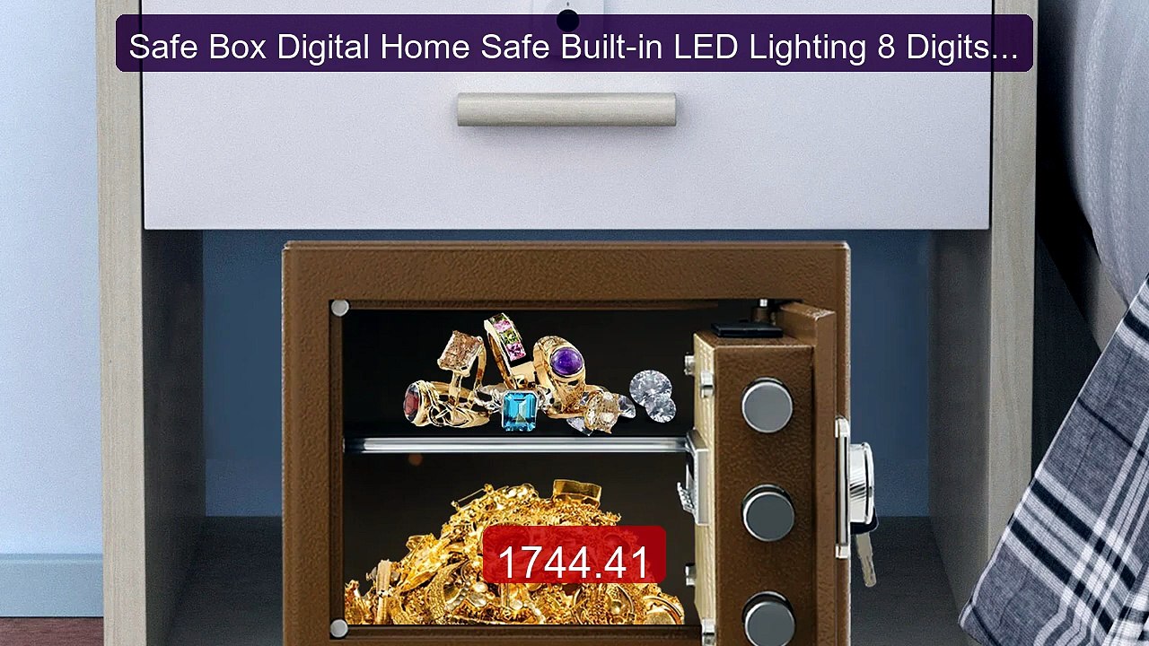 Safe Box Digital Home Safe Built-in LED Lighting 8 Digits Password... -- Best Deal 2026 | Shop Now!
