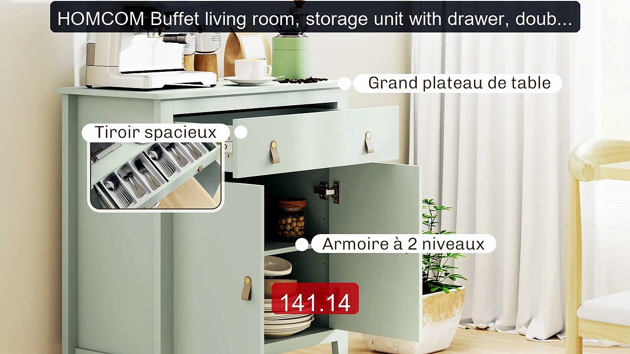 HOMCOM Buffet living room, storage unit with drawer, double... -- Top Pick 2026 | Unbeatable Price!