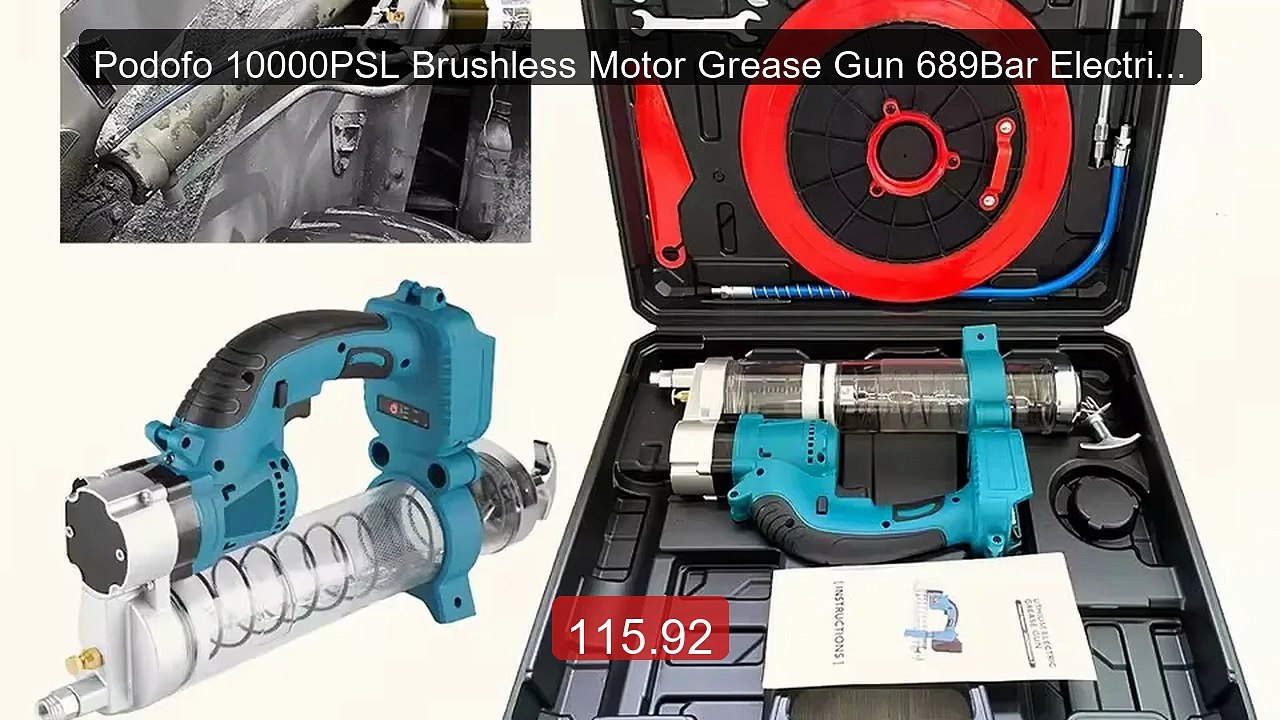 Podofo 10000PSL Brushless Motor Grease Gun 689Bar Electric High-Pe... -- Best Deal 2026 | Shop Now!
