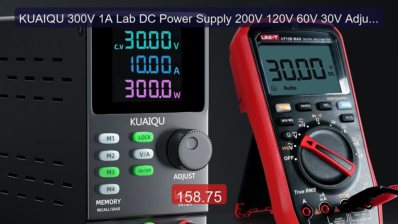 KUAIQU 300V 1A Lab DC Power Supply 200V 120V 60V 30V Adjustable Vol... -- Top Rated 2026 | Buy Now!
