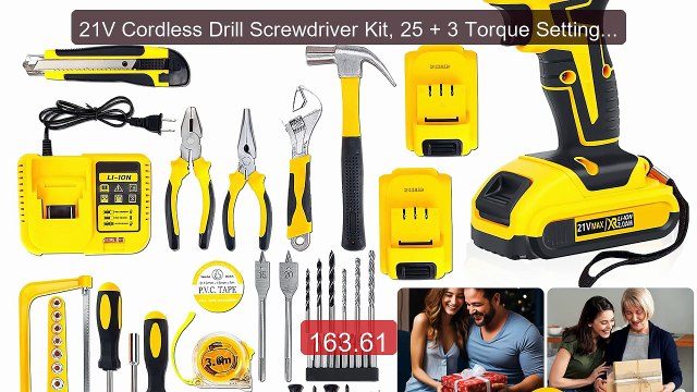 21V Cordless Drill Screwdriver Kit, 25 + 3 Torque Setting, Car Rep... Best Deal 2026 | Shop Now!