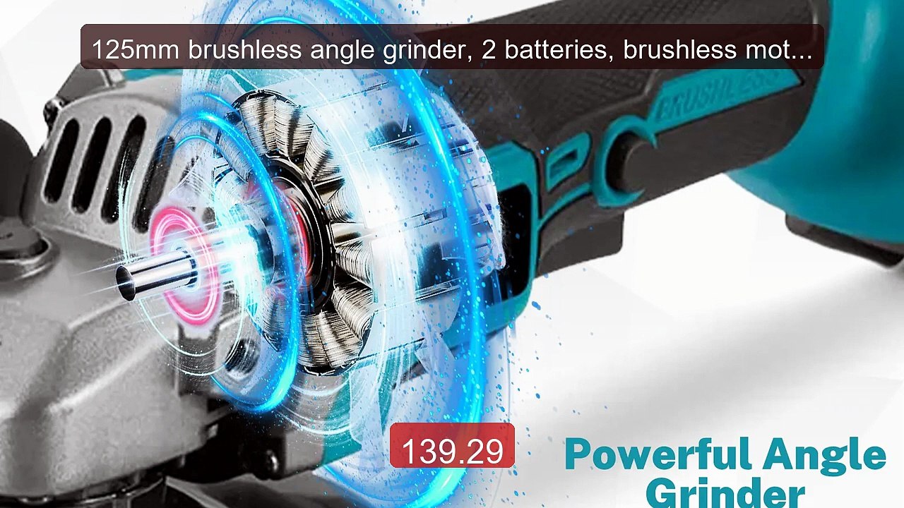 125mm brushless angle grinder, 2 batteries, brushless motor 9... -- Amazing Value 2026 | Must Have!