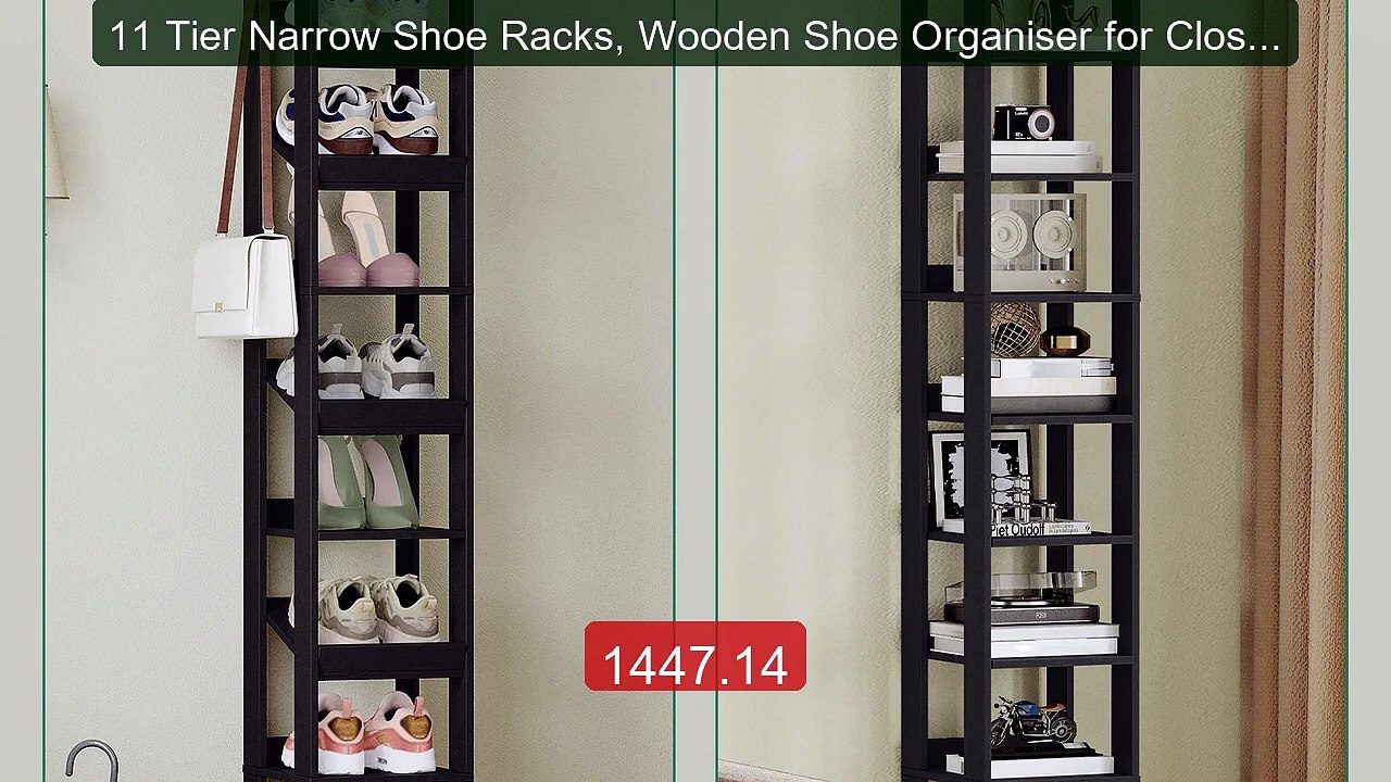 11 Tier Narrow Shoe Racks, Wooden Shoe Organiser for Closet, Entra... -- Best Deal 2026 | Shop Now!