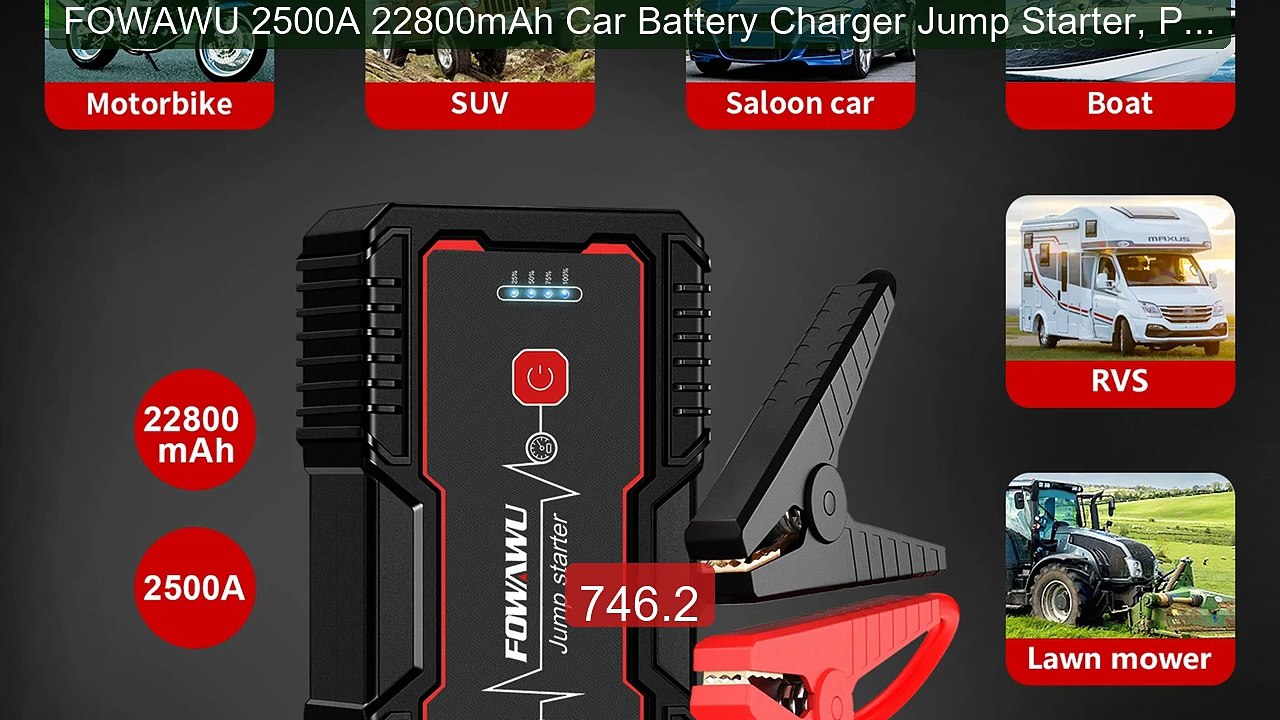 FOWAWU 2500A 22800mAh Car Battery Charger Jump Starter, Portab... -- Hot Deal 2026 | Limited Offer!