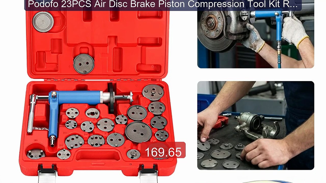Podofo 23PCS Air Disc Brake Piston Compression Tool Kit Repair Brak... -- Top Rated 2026 | Buy Now!