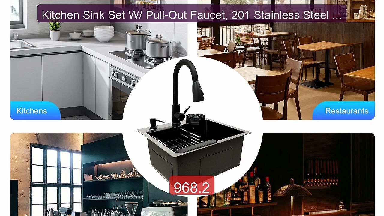 Kitchen Sink Set W/ Pull-Out Faucet, 201 Stainless Steel Multi-fun... -- Best Deal 2026 | Shop Now!