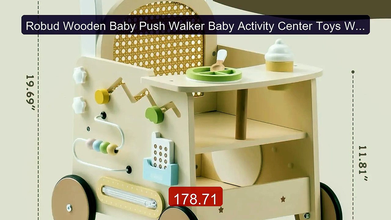 Robud Wooden Baby Push Walker Baby Activity Center Toys Walki... -- Amazing Value 2026 | Must Have!