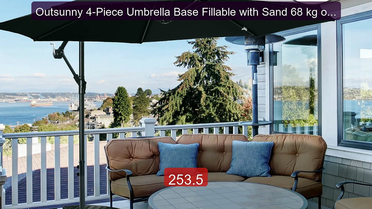 Outsunny 4-Piece Umbrella Base Fillable with Sand 68 kg or Wat... -- Best Buy 2026 | Great Quality!
