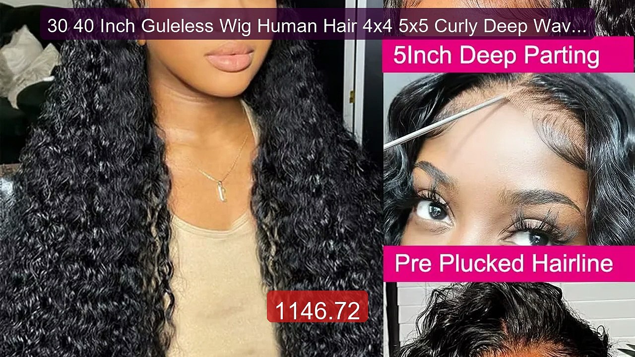30 40 Inch Guleless Wig Human Hair 4x4 5x5 Curly Deep Wave Gl... -- Amazing Value 2026 | Must Have!