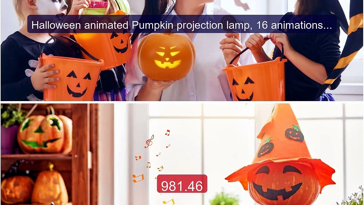 Halloween animated Pumpkin projection lamp, 16 animations and... -- Amazing Value 2026 | Must Have!