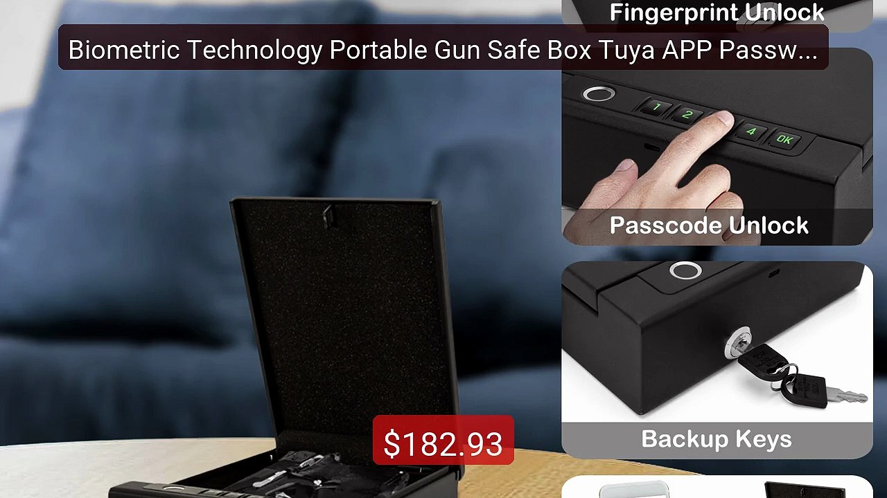 Biometric Technology Portable Gun Safe Box Tuya APP Password F... -- Best Buy 2026 | Great Quality!