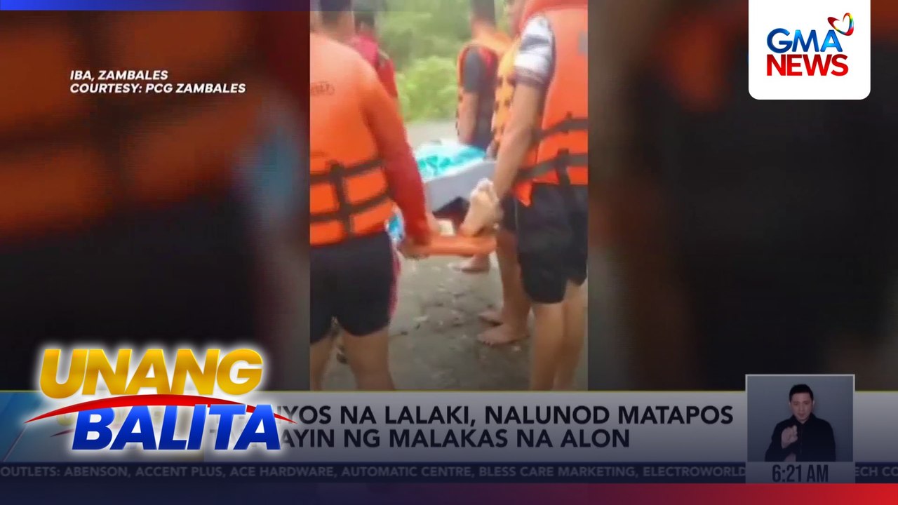 17-anyos na lalaki, nalunod matapos tangayin ng malakas na alon | Unang Balita