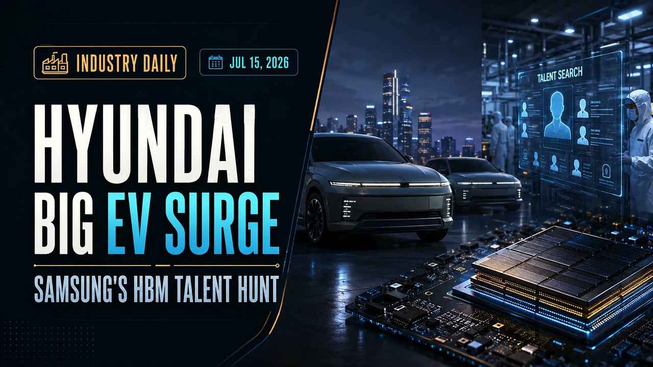 Hyundai's Big EVs Double, Samsung Opens HBM Talent Hunt | July 15 2026