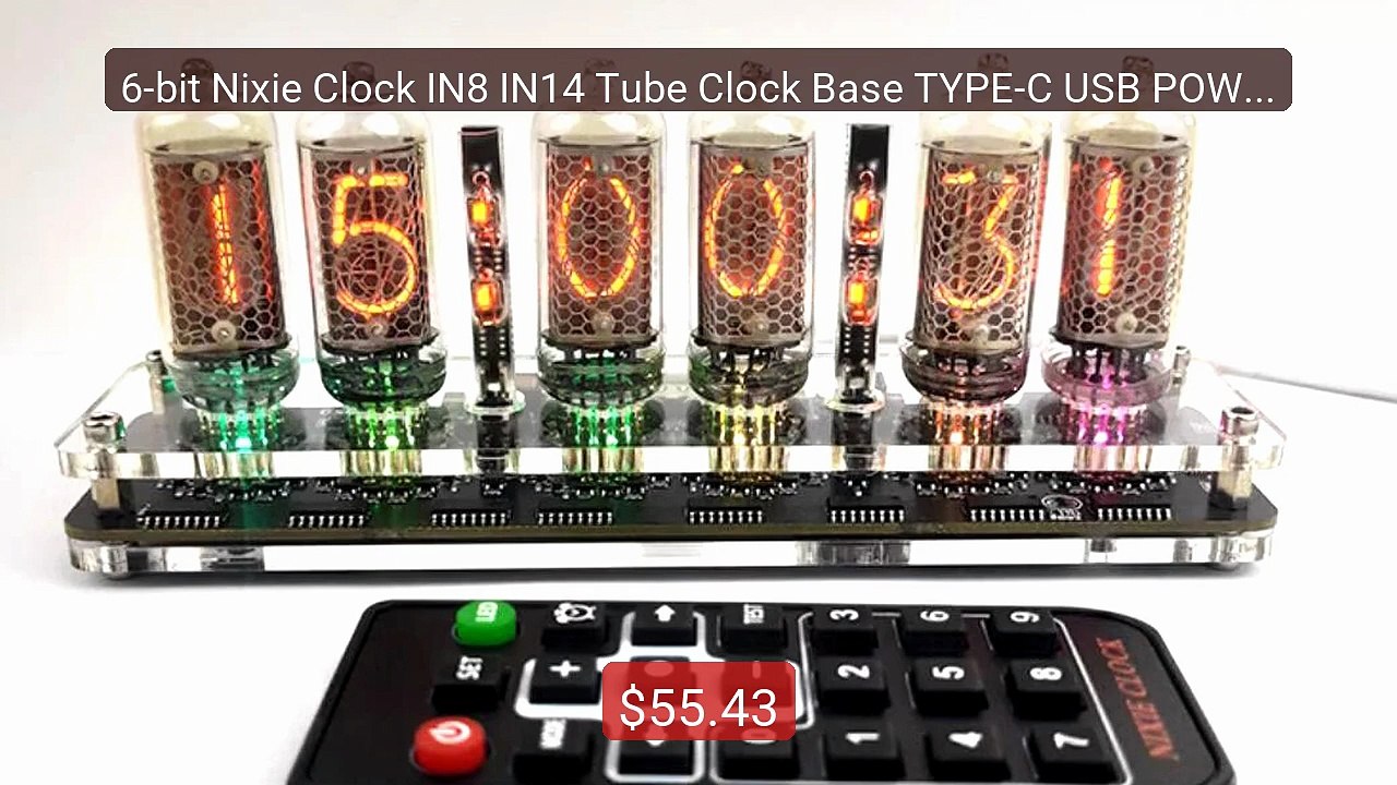 6-bit Nixie Clock IN8 IN14 Tube Clock Base TYPE-C USB POWER IN... -- Hot Deal 2026 | Limited Offer!