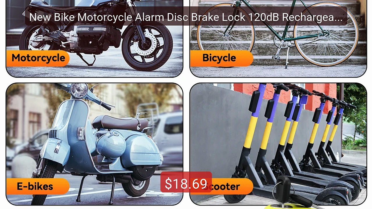 New Bike Motorcycle Alarm Disc Brake Lock 120dB Rechargeable Bicycl... -- Top Rated 2026 | Buy Now!