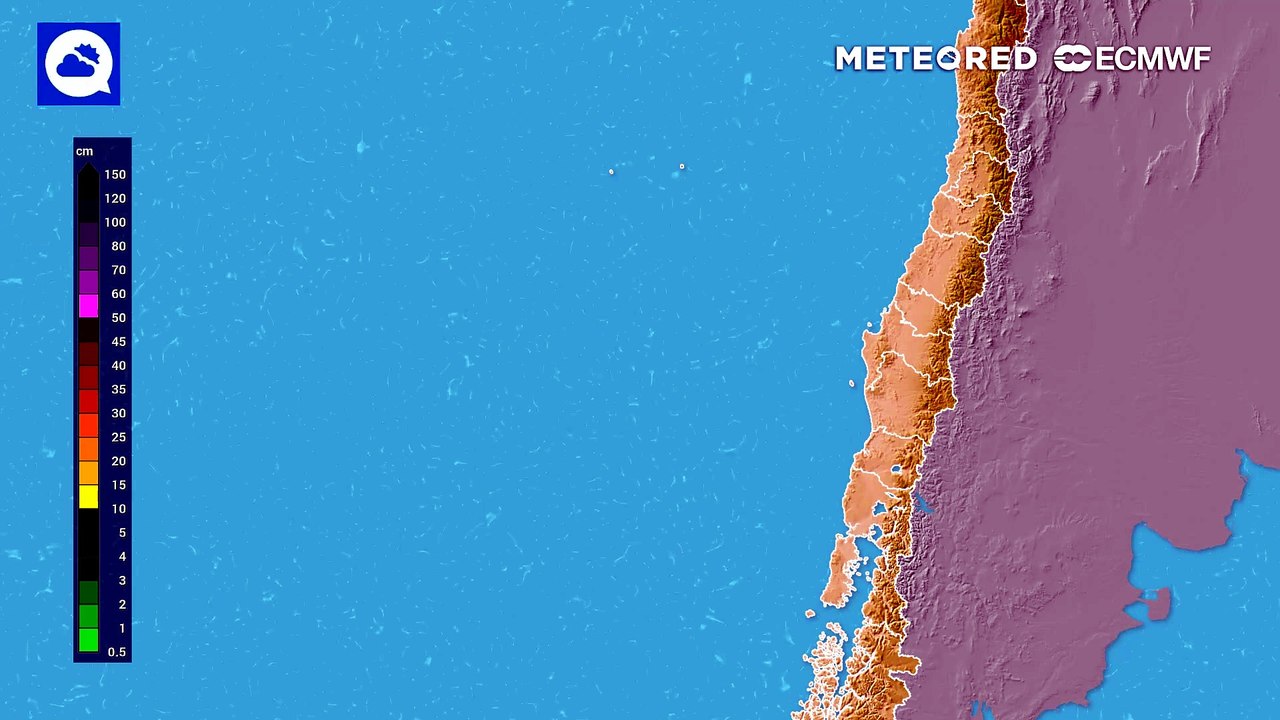 Nieve acumulada en la cordillera central