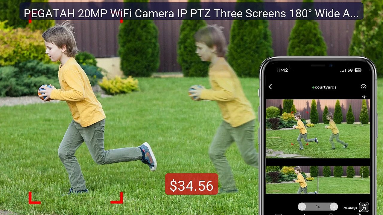 PEGATAH 20MP WiFi Camera IP PTZ Three Screens 180° Wide Ang... -- Top Pick 2026 | Unbeatable Price!